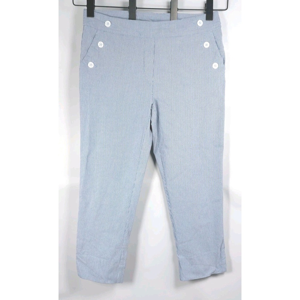 Jules & Leopold Womens Pull On Capri Pant Size XL Blue White Striped Stretch